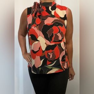 Lili Sidonio by Molly Bracken Red Rose Sleeveless Top size Large